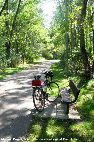 Trail at Bench in Woods LR 7712 with Photo Credit